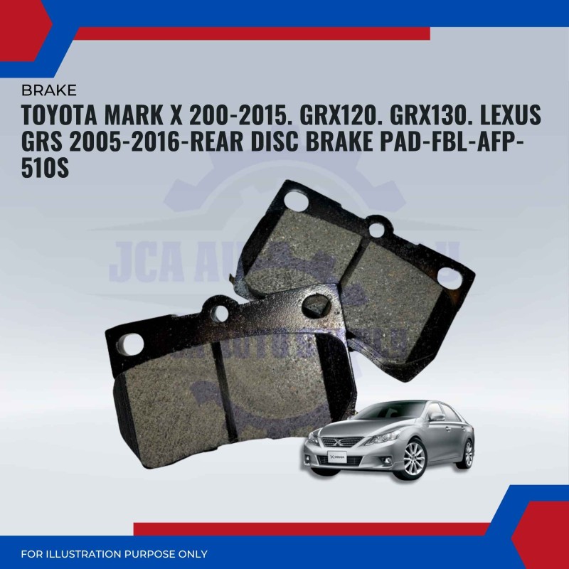 Toyota Mark X 2004-2015. GRX120. GRX130. Lexus GRS 2005-2016-Rear Disc Brake Pad-FBL-AFP-510S