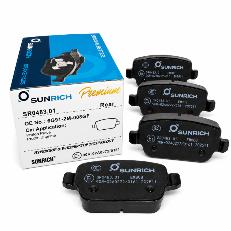 SUNRICH Proton Preve, Suprima, Exora Bold, Ford Mondeo, Ford S-MAX Rear Brake Pad Brek Belakang SR0483.01 - 1 Sets