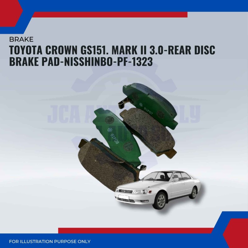 Toyota Crown GS151. Mark II 3.0-Rear Disc Brake Pad-NISSHINBO-PF-1323