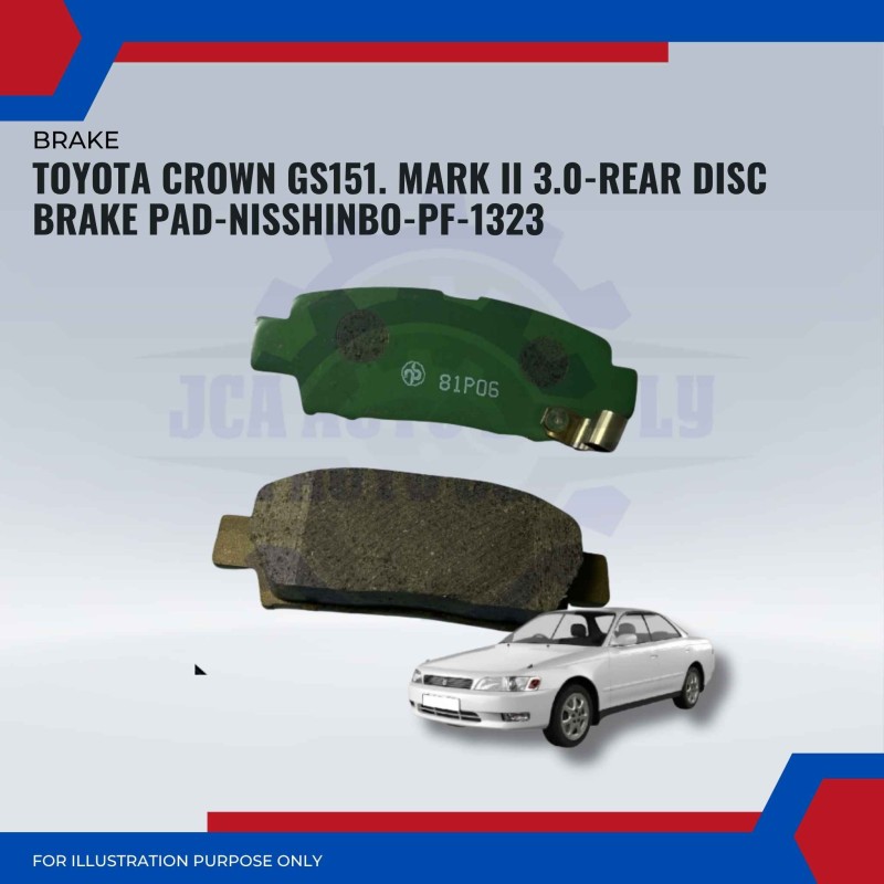 Toyota Crown GS151. Mark II 3.0-Rear Disc Brake Pad-NISSHINBO-PF-1323