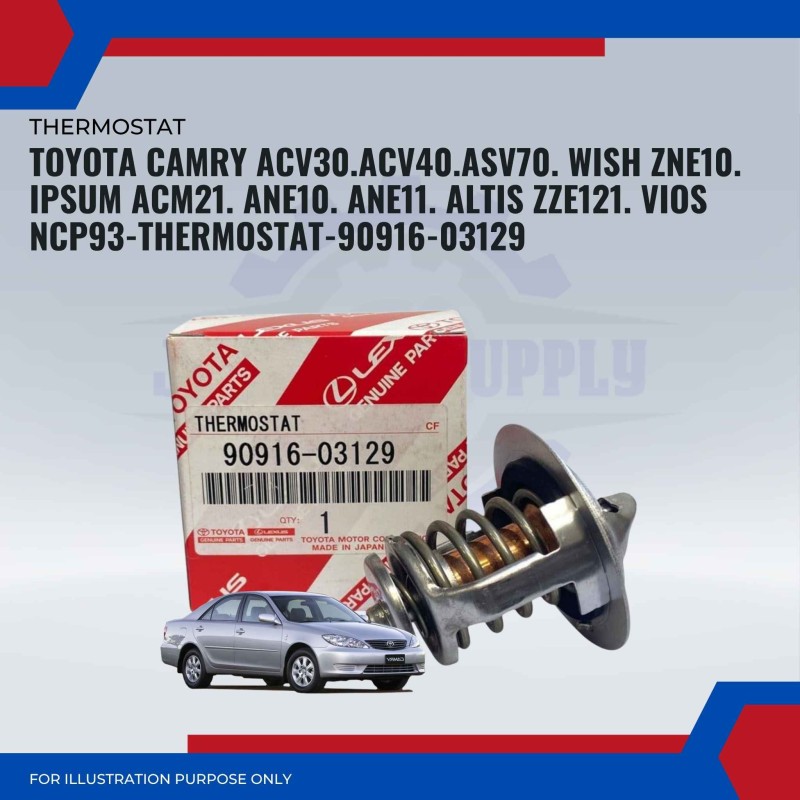 Thermostat-Toyota Camry ACV30-ACV40-ASV70-ZNE10-ACM21-ANE10-ANE11-ZZE121-Vios NCP93-90916-03129