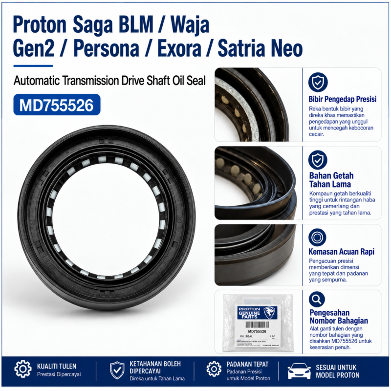 Proton Saga BLM Waja Gen2 Persona Exora Satria Neo Automatic Transmission Gearbox Drive Shaft Oil Seal MD755526