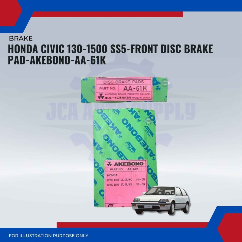 Honda Civic 130-1500 SS5-Front Disc Brake Pad-AKEBONO-AA-61K
