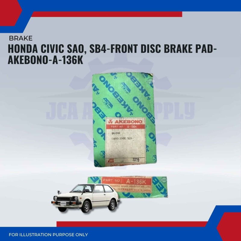 Honda Civic SAO, SB4-Front Disc Brake Pad-AKEBONO-A-136K