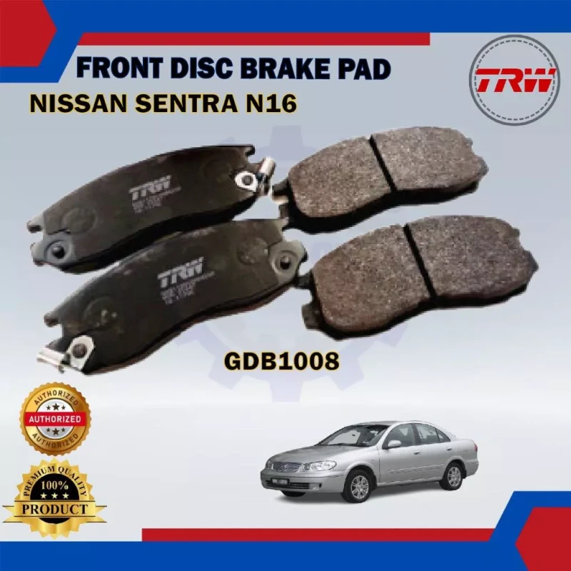 Nissan Sentra N16 1.8cc-Serena C23-Bluebird U12-Front Disc Brake Pad-TRW-GDB1008AT
