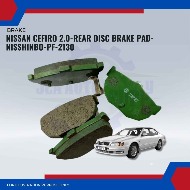 Nissan Cefiro 2.0-Rear Disc Brake Pad Set-NISSHINBO-PF-2130