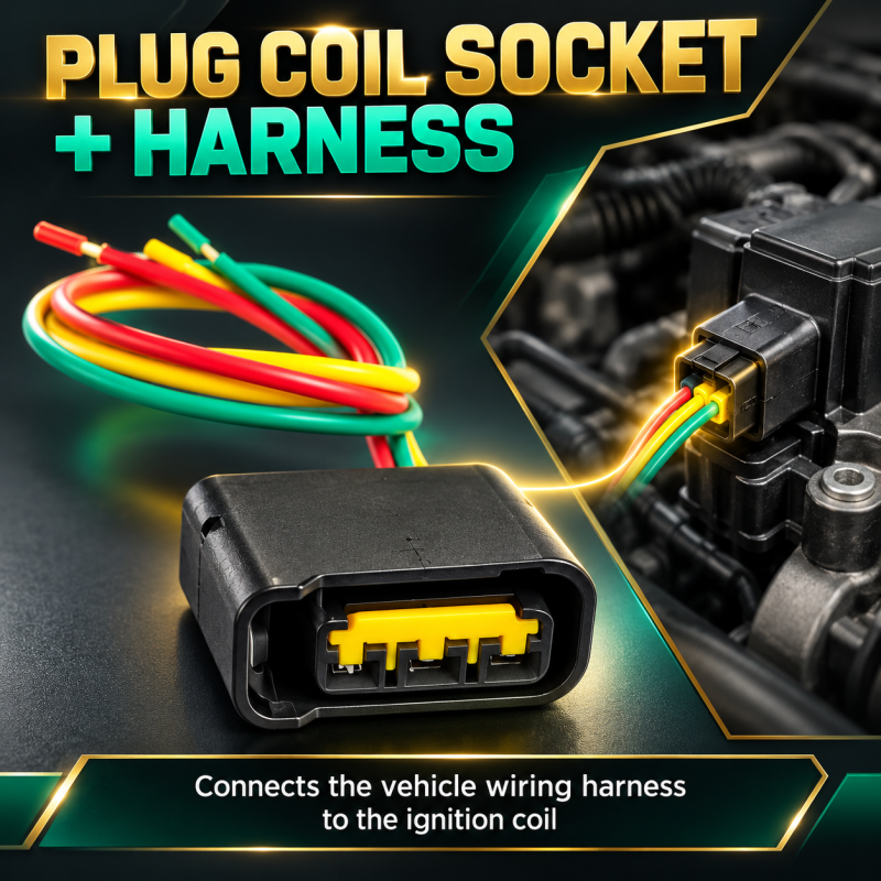 PERODUA KENARI,KELISA,VIVA & MYVI 1.0 PLUG COIL SOCKET WITH HARNESS WIRE