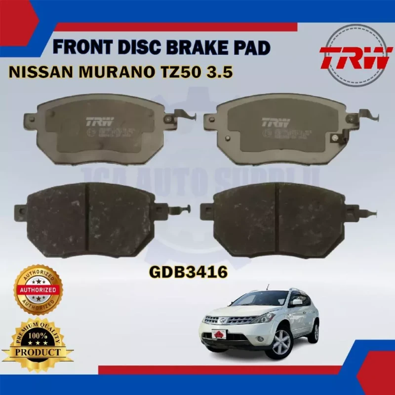 Nissan Murano TZ50 3.5cc-Altima-Front Disc Brake Pad-TRW-GDB3416