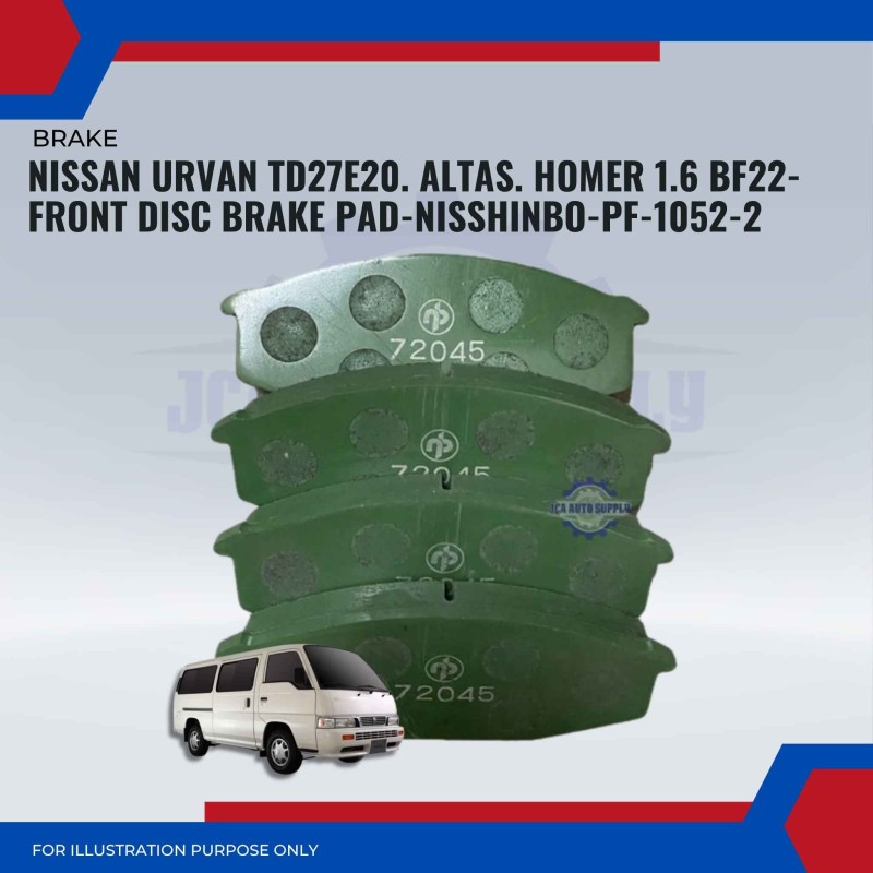 Nissan Urvan TD27E20. Patrol. Atlas. Homer-Front Brake Pads-NISSHINBO-PF-1052-2