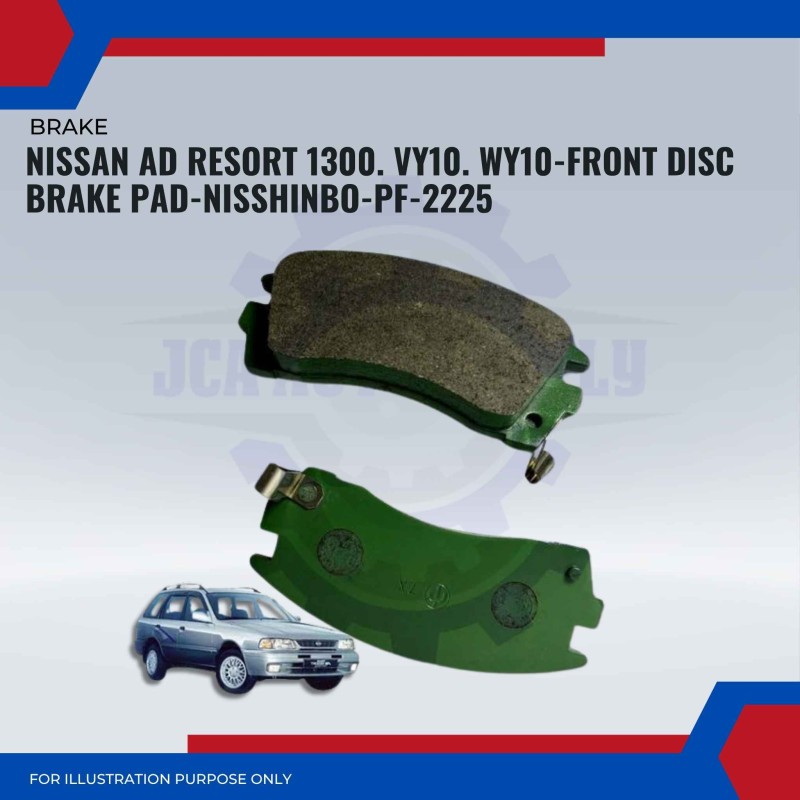 Nissan AD Resort Y10 1300. VY10. WY10-Front Disc Brake Pad-NISSHINBO-PF-2225