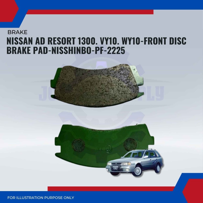 Nissan AD Resort Y10 1300. VY10. WY10-Front Disc Brake Pad-NISSHINBO-PF-2225