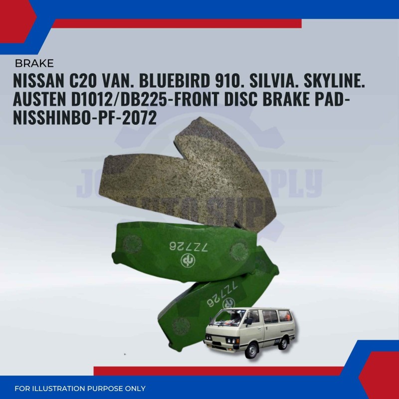 Nissan C20 Van. Bluebird 910. Silvia. Skyline. Austen D1012/DB225-Front Disc Brake Pad-NISSHINBO-PF-2072