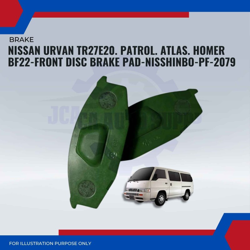 Nissan Urvan TR27E20. Patrol. Atlas. Homer BF22-Front Disc Brake Pad-NISSHINBO-PF-2079