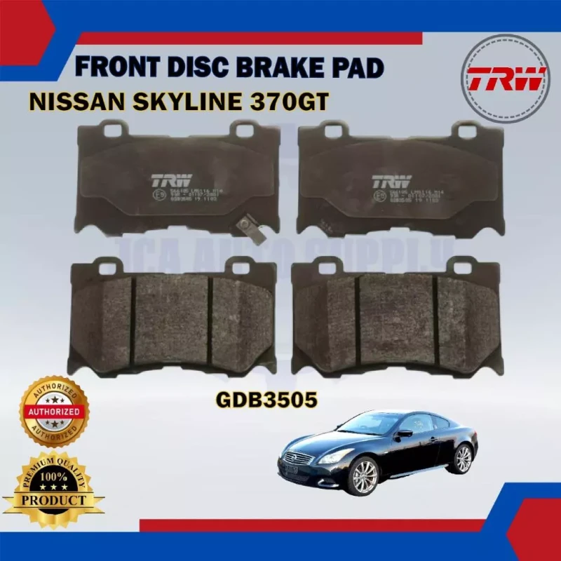 Nissan Skyline 370GT-Infiniti Q50 Q60 Q70-Front Disc Brake Pad-TRW-GDB3505