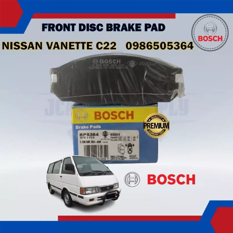 Nissan Vanette C22-Front Disc Brake Pad-BOSCH-0986505364-BP5364