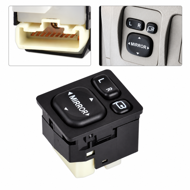 ORIGINAL TOYOTA VOIS, HILUX, CAMRY & ALTIS SIDE MIRROR CONTROL SWITCH WITH CASING(WITHOUT AUTO FLIP & WITH AUTO FLIP)