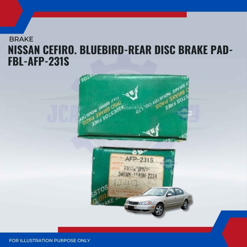 Nissan Cefiro. Bluebird-Rear Disc Brake Pad-FBL-AFP-231S