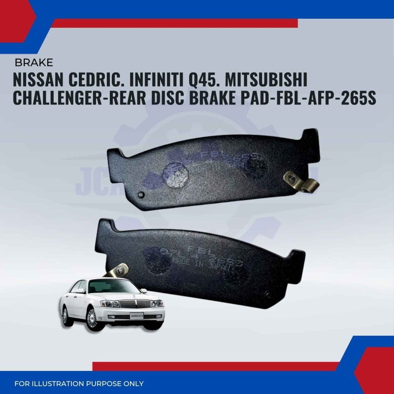 NIssan Cedric. Infiniti Q45. Mitsubishi Challenger-Rear Disc Brake Pad-FBL-AFP-265S