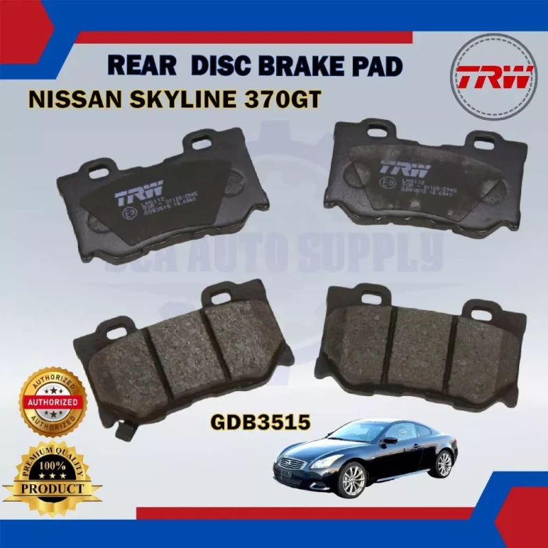 Nissan 370GT-Skyline-Infiniti Q50-Q60-Q70-Rear Disc Brake Pad-TRW-GDB3515