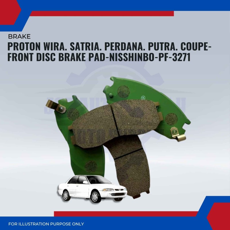 Proton Wira. Satria. Perdana. Putra. Coupe 1.8-Front Disc Brake Pad-NISSHINBO-PF-3271