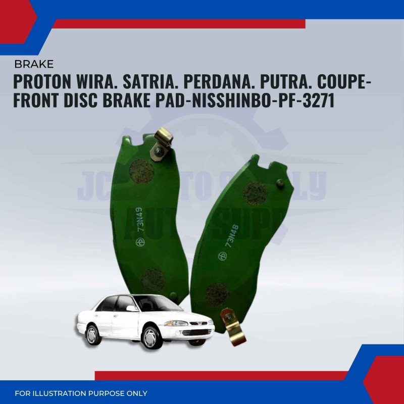 Proton Wira. Satria. Perdana. Putra. Coupe 1.8-Front Disc Brake Pad-NISSHINBO-PF-3271