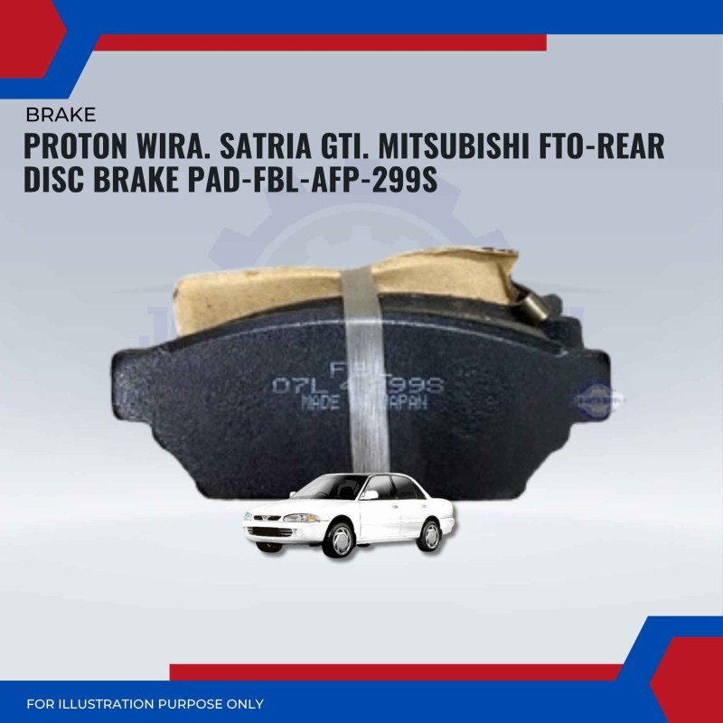 Proton Wira. Satria Gti. Mitsubishi FTO-Rear Disc Brake Pad-FBL-AFP-299S