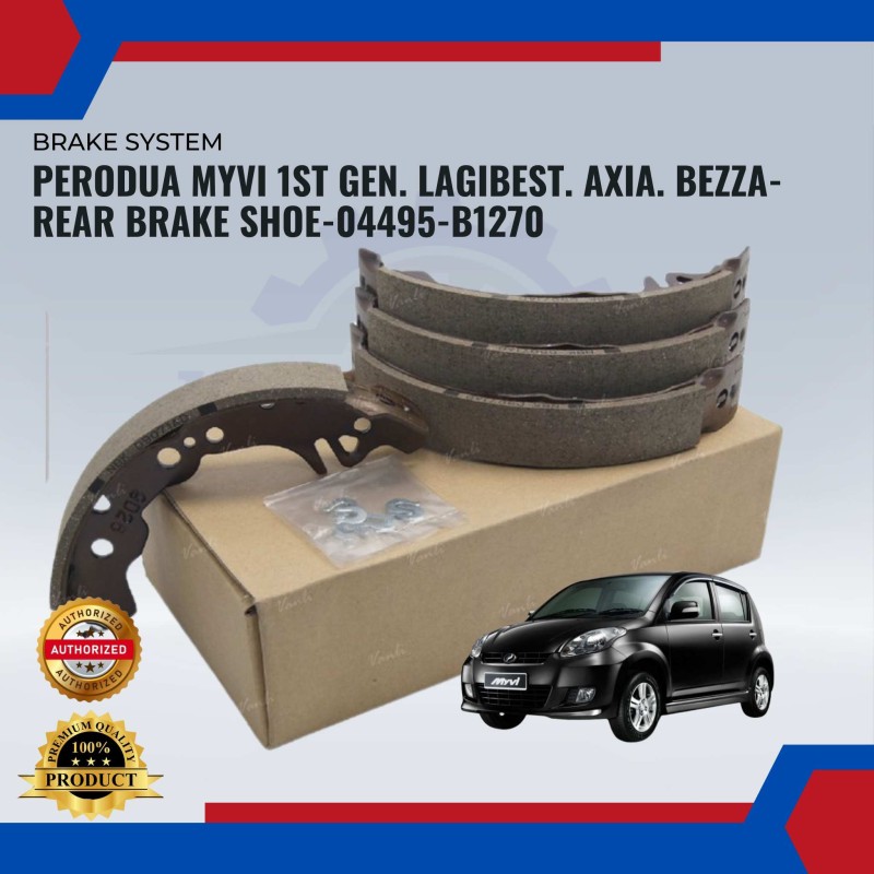 Rear Brake Shoe-Perodua Myvi 1st Gen-Lagi best-Axia-Bezza-04495-B1270