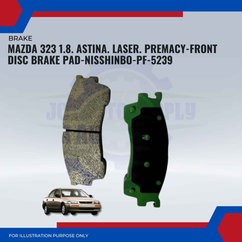 Mazda 323 1.8. Astina. Laser. Premacy-Front Disc Brake Pad-NISSHINBO-PF-5239