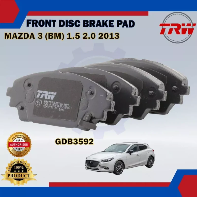 Mazda 3 BM-Mazda CX-3-Front Disc Brake Pad-TRW-GDB3592