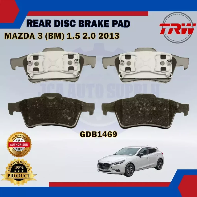 Ford Focus-Mazda 3 BM-Mazda 3-Mazda 5-Peugeot 508-Volvo S50-Rear Disc Brake Pad-TRW-GDB1469