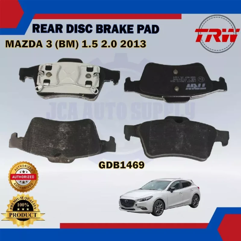Ford Focus-Mazda 3 BM-Mazda 3-Mazda 5-Peugeot 508-Volvo S50-Rear Disc Brake Pad-TRW-GDB1469