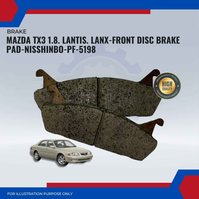 Mazda TX3 1.8. Lantis. Lanx-Front Disc Brake Pad-NISSHINBO-PF-5198