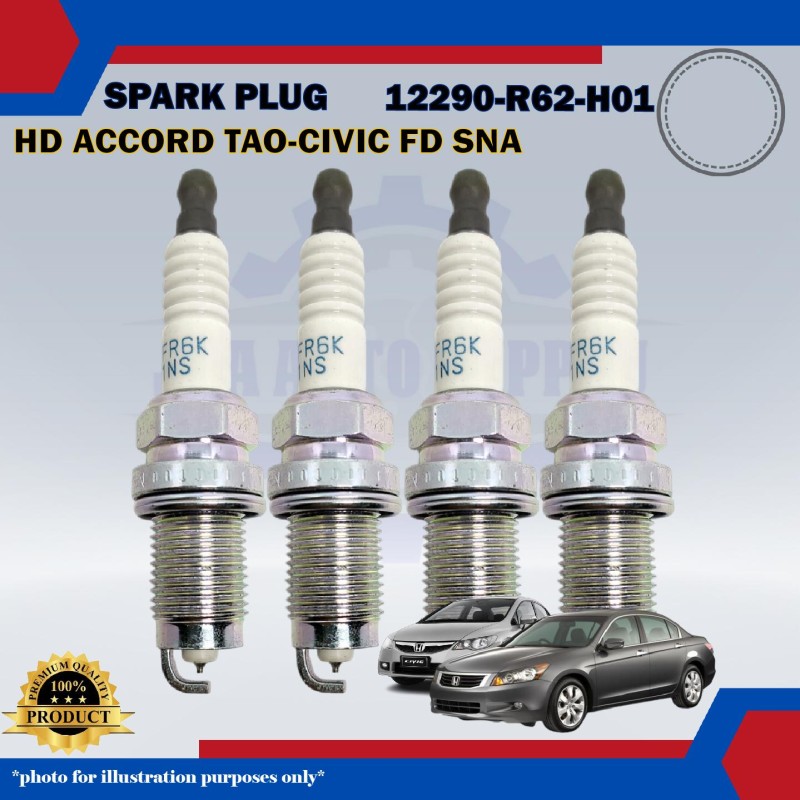 Honda Iridium Spark Plug-Honda Accord TAO-Civic FD SNA-Stream RN6-RN8-12290-R62-H01-IZFR6K11NS