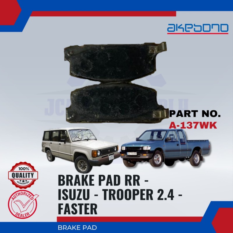 Isuzu Trooper 2.4. TT140. Faster-Front Brake Pads-AKEBONO-A-137WK