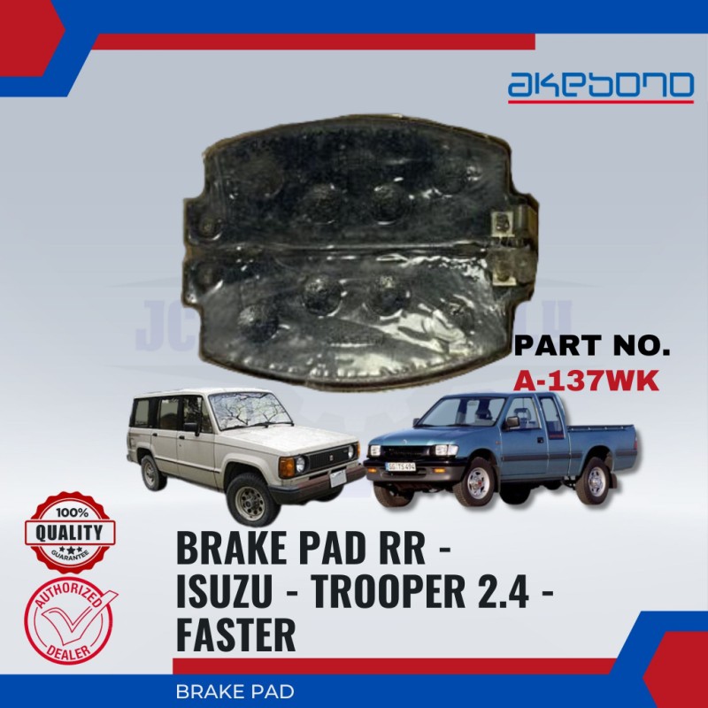 Isuzu Trooper 2.4. TT140. Faster-Front Brake Pads-AKEBONO-A-137WK