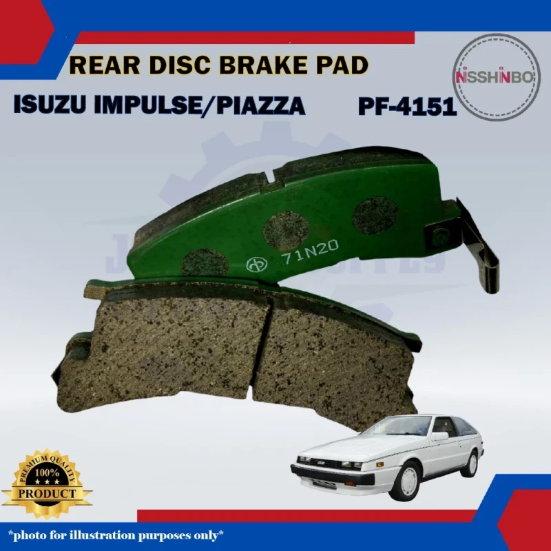 Isuzu Impulse (1983-1989)-Piazza-Rear Disc Brake Pad Set-NISSHINBO-PF-4151