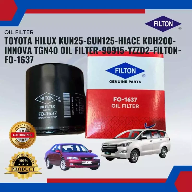 Oil Filter-Toyota Hilux Kun25-Gun125-Hiace KDH200-Innova TGN40-90915-YZZD2-Filton-FO-1637