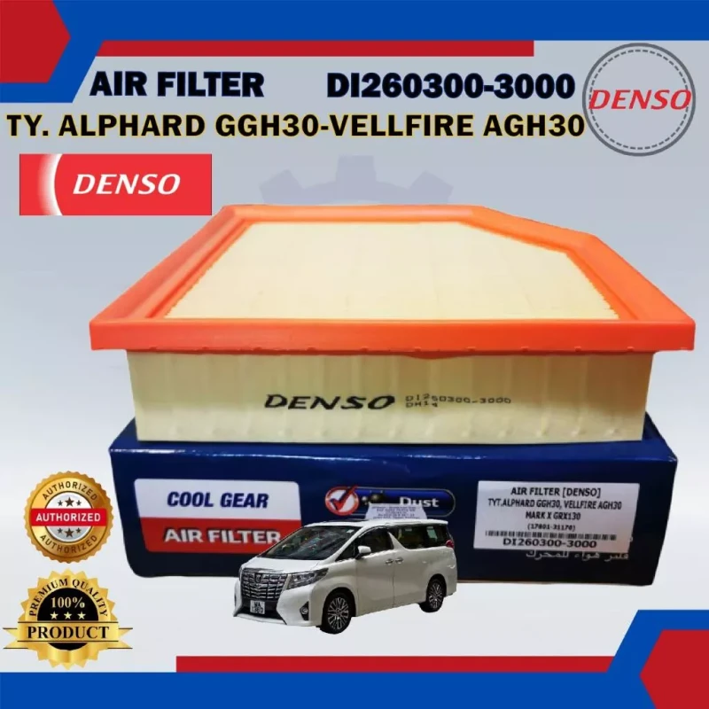 Air Filter-Toyota Alphard GGH30-Vellfire AGH30-Mark X GRX130-DENSO-DI260300-3000