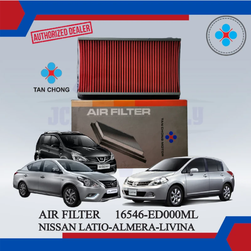 Air Filter-Nissan Latio-Almera-Grand Livina X-Fear-Sylphy (G11)-Nv200-Tan Chong Original-16546-ED000ML