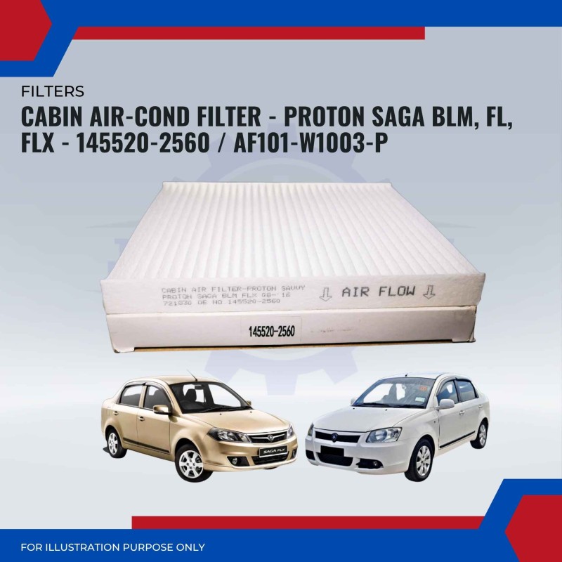 Cabin Air-Cond Filter-Proton Saga Blm-Fl-Flx-Savvy-145520-2560-AF101-W1003-P